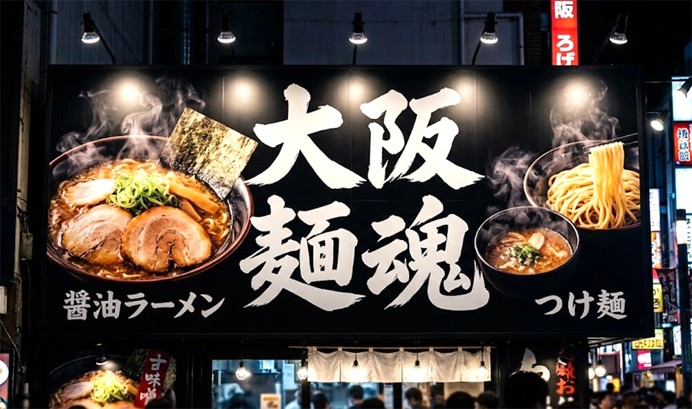 看板施工事例：大阪ラーメン店舗看板