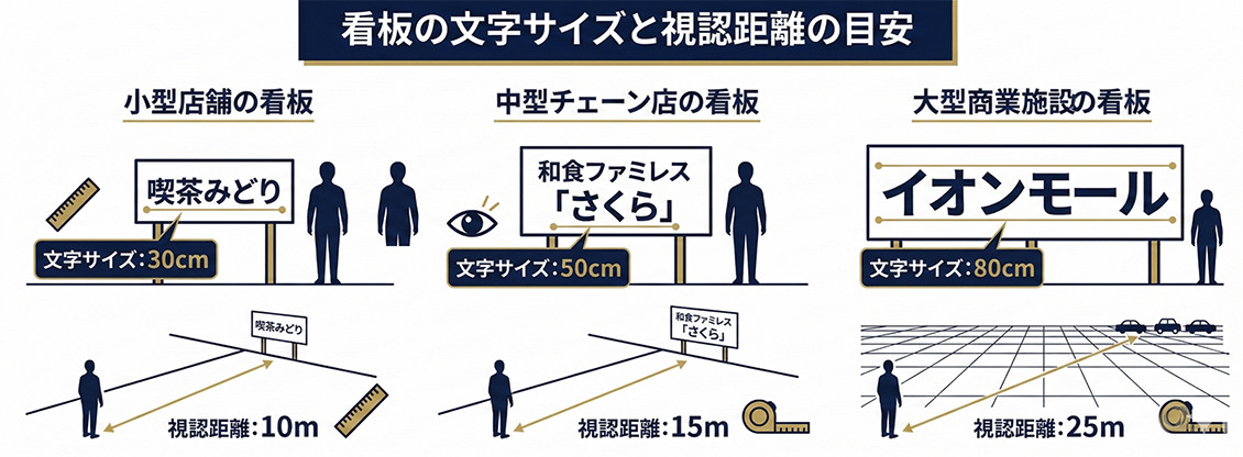文字サイズと視認距離の関係｜看板設計の基本原則