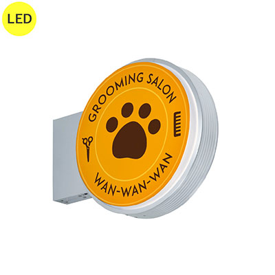 ADS-4508T-LED φ450mm LED内照式シルバー 丸型突き出し看板