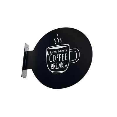 くろまる-SUS30 φ300mm 黒 丸型突き出し看板