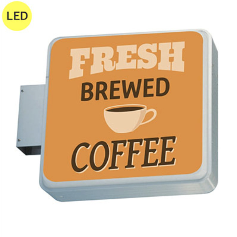 三和サインワークス LLT11-31 正方形突き出し看板 W630×H630mm 角丸 LED内照式 シルバー