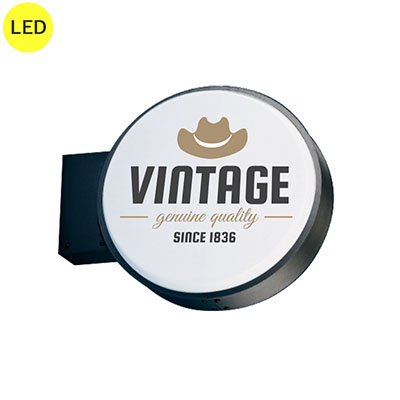 LXS13-11B φ440mm LED内照式ブラック 丸型突き出し看板