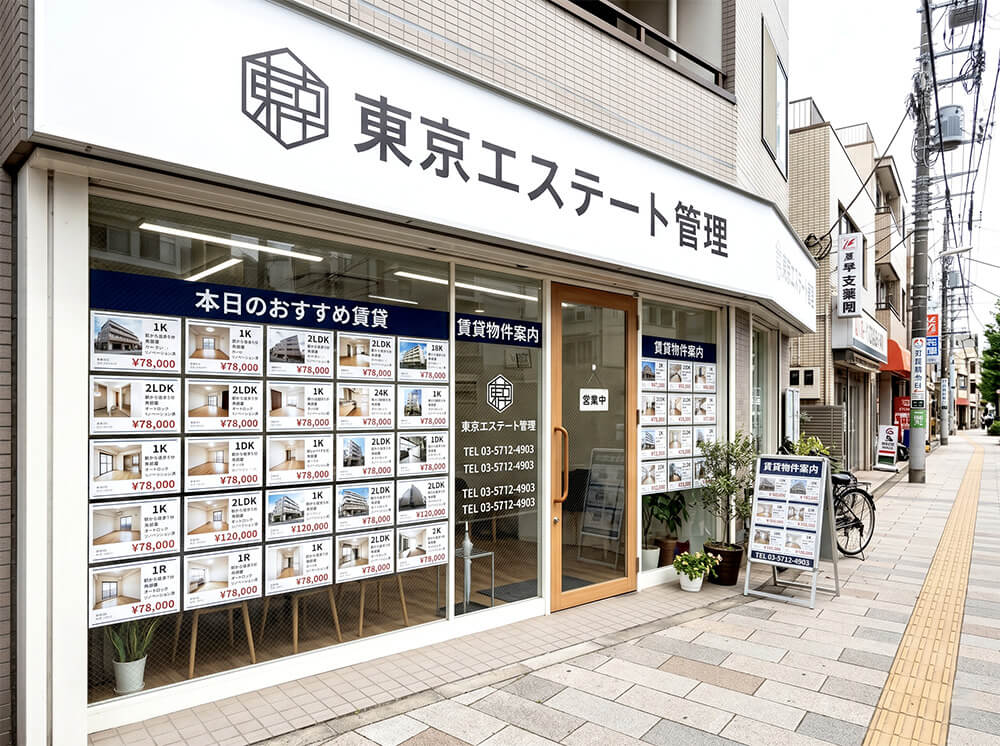 賃貸管理会社のウィンドウサイン・物件情報看板