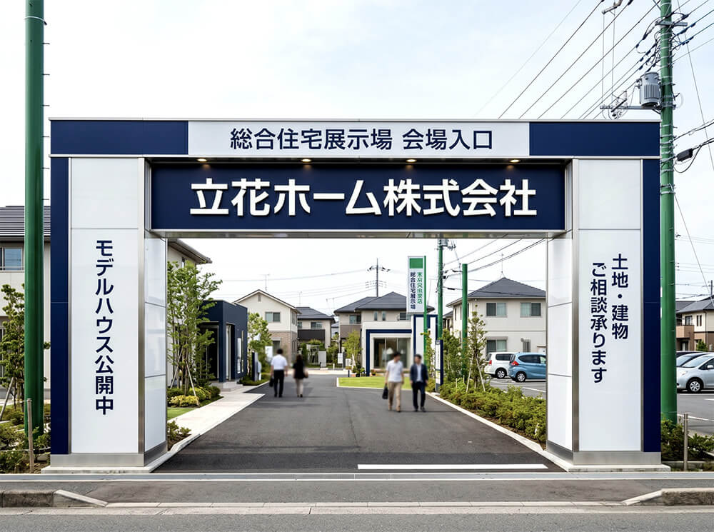 ハウスメーカー住宅展示場の看板・サイン工事