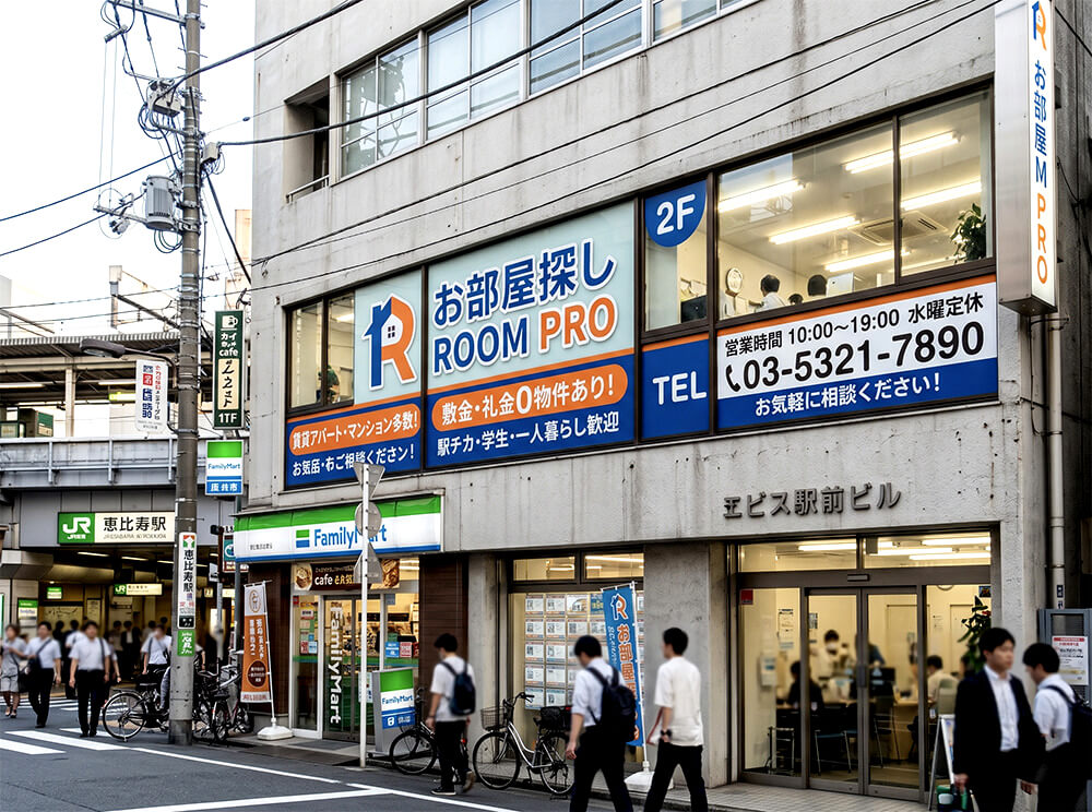 不動産店舗ウィンドウサインの施工事例