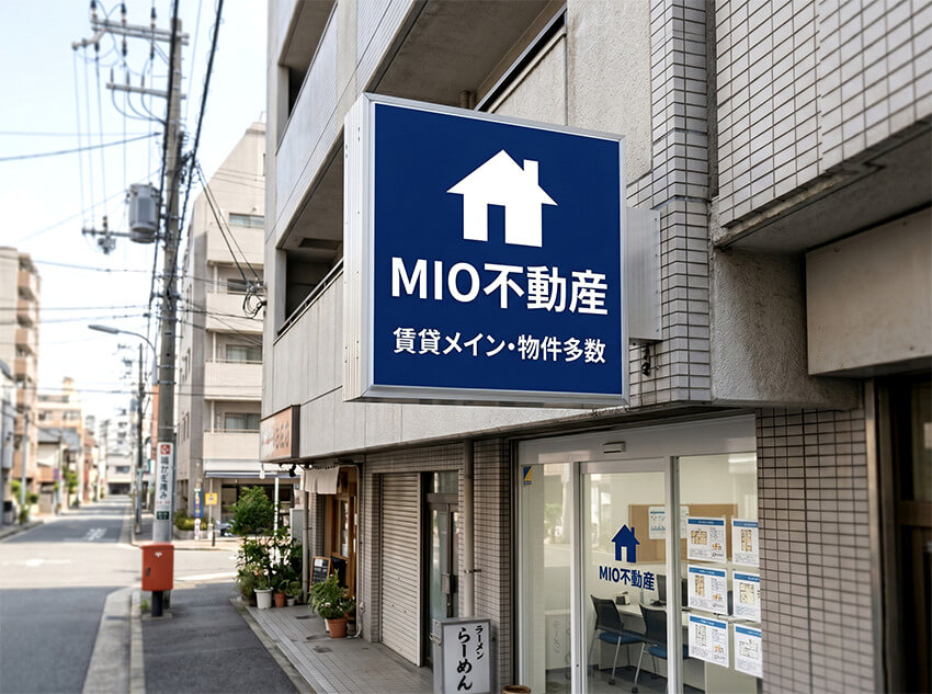 不動産店舗の突き出し看板・袖看板