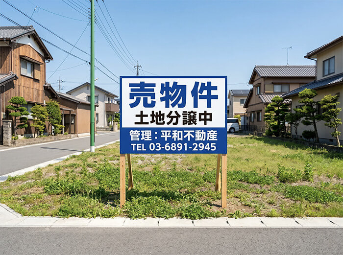 不動産物件の野立て看板・現地案内板