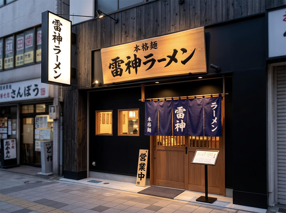 ラーメン店の看板施工事例