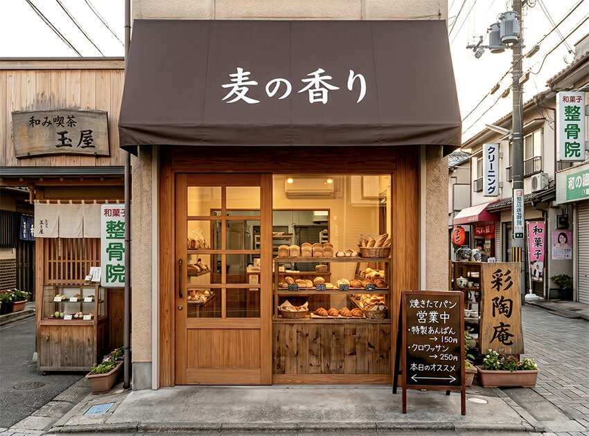 ベーカリーの看板施工事例