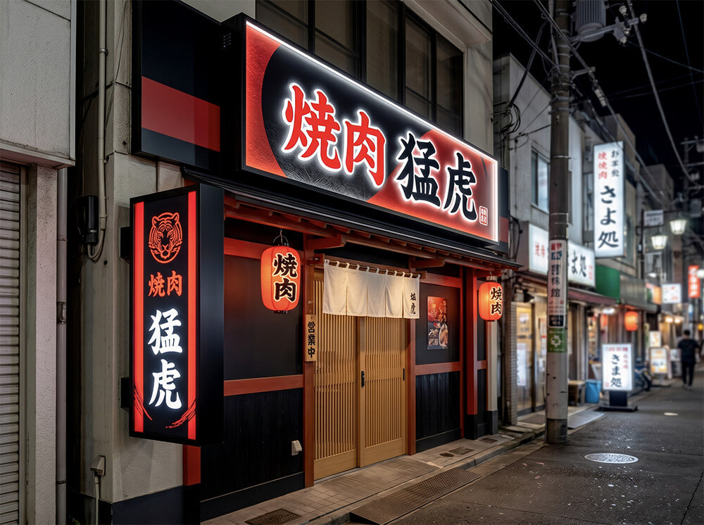 焼肉店の看板施工事例