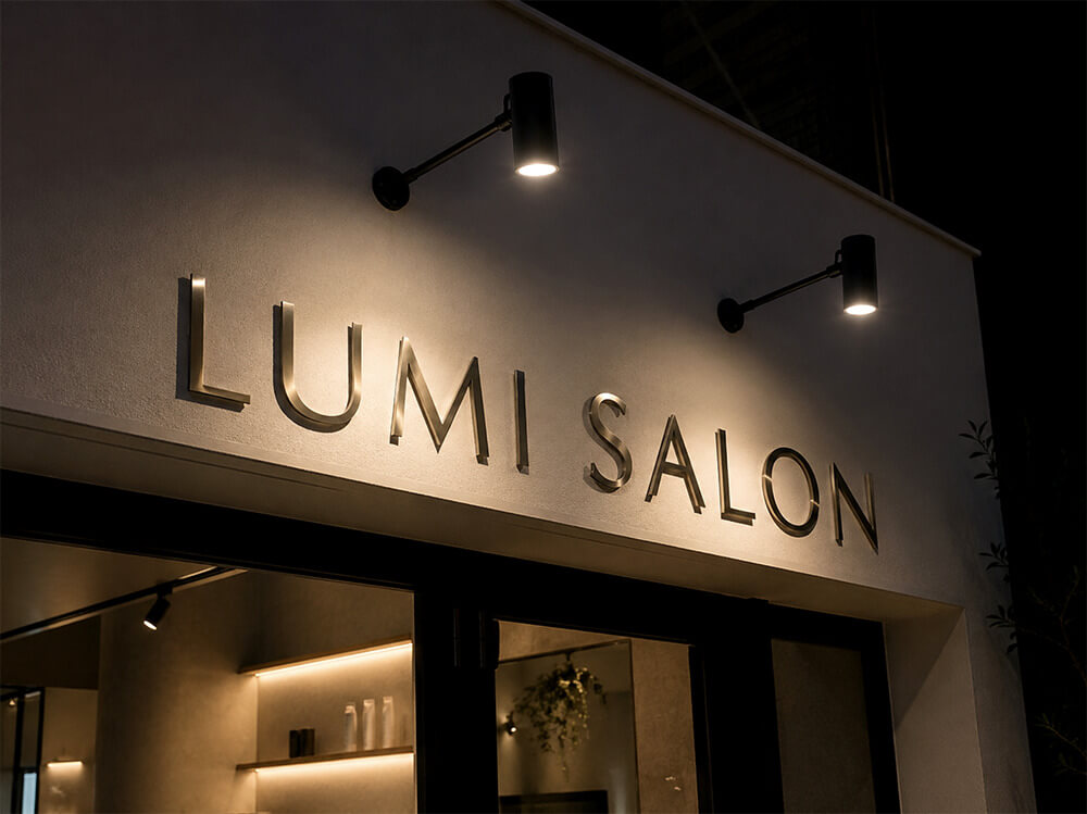 高級感のあるステンレス切文字看板